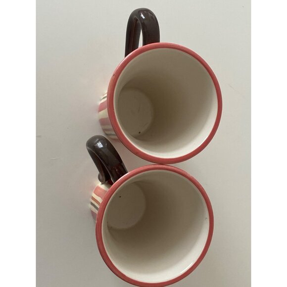 Royal Doulton Jubilee Set Of 2 Discontinued Pink Stripe Mugs Rare 2004 - Picture 7 of 11